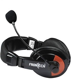 FRONTECH Wired Over Ear Headset with Mic (Black) price in India.