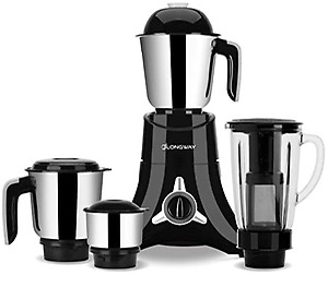Longway Orion 900 Watt Juicer Mixer Grinder with 4 Jars for Grinding, Mixing, Juicing with Powerful Motor | 1 Year Warranty | (Black, 4 Jars) price in India.