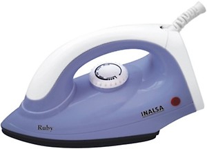 Inalsa Ruby 1000-Watt Dry Iron with Non-Stick Coated Soleplate (White and Purple) price in India.
