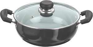 Vinod Black Pearl Hard Anodised Non Stick Deep Kadhai - 2.1 LTR, 20 cm | 3.25mm Thickness | kadai for Cooking | Metal Spoon Friendly | 2 Year Warranty | Toxin Free - Black price in India.