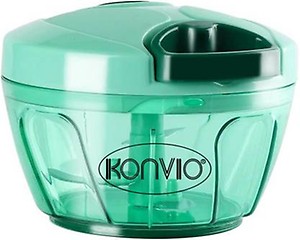 Konvio Mini Handy and Compact Chopper, with 3 Blades for effortlessly Chopping Vegetables and Fruits for Your Kitchen, BPA Free Food Safe Material (Green Chopper) price in India.