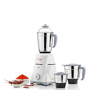 McCoy Aura 750-Watt Mixer Grinder with 3 Stainless Steel Jars (White/Blue) price in India.