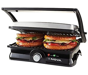 Nova NGS 2451 3 in 1 Panini Grill Press with Adjustable Temperature - Black and Silver price in India.