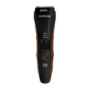 Groomiist CS-24 Corded & Cordless Beard Trimmer with Body Grip Side, wooden Texture & LED Display (Black & wooden) price in India.
