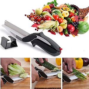 Shopo's 2-in-1 Knife & Cutting Board Scissors Cleaver Cutter Tool price in India.