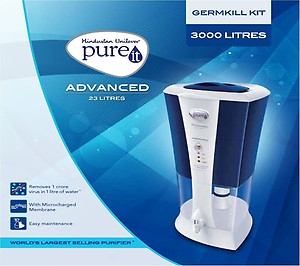HUL Pureit Germkill kit for Advanced 23 L water purifier - 3000 L Capacity price in India.