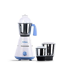 Solidaire SLD-550-WB 550W Mixer Grinder with 3 Jars, White and Blue price in .