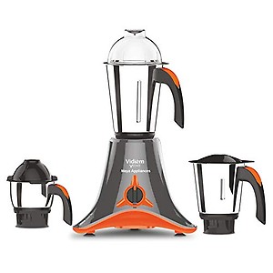 Vidiem Mixer Grinder 521 A (Grey with Orange) | Mixer grinder 750 watt with 3 Leakproof Jars with self-lock for wet & dry spices, chutneys & curries | 5 Years Warranty price in India.