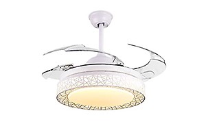Kanz Enterprises Designer Fans 42 Inches ABS 4 Blades White NO Noise 70 watts with 3 Color Changing LED Light Timer with Winter/Summer Option Suitable for Living Room K422C price in India.
