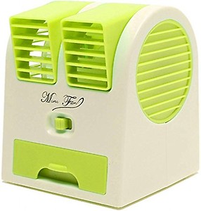 Mini Small Fan Cooling Portable Desktop Dual Bladeless Air Conditioner USB price in India.