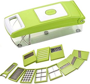 Bright 12 in 1 Fruit & Vegetable Chipser & Chopper Green [BE_02 Green ] price in India.