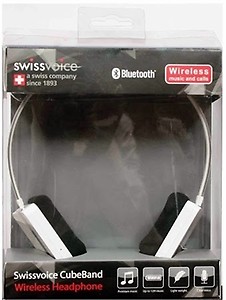 Swiss Voice Cube Band Bluetooth Headset  (White, On the Ear) price in India.