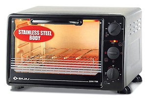 Bajaj 2200 TMSS Oven Toaster Griller (OTG) with Motorised Rotisserie and Stainless Steel Body, Black, Silver, 22 Liter price in India.