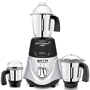 Rotomix 750-watts Rocket Mixer Grinder with 3 Stainless Steel (Chutney Jar, Liquid Jar and Dry Jar) EPA470, BlackSilver price in India.