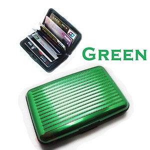 GREEN WALLET Aluminum Data Secure Credit ATM Business Card Holder for Men&Women price in India.