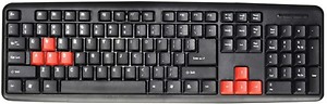 FRONTECH Wired Keyboard | Membrane Keys with Retractable Stands | USB Plug & Play | Ergonomic & Comfortable Design | 1 Year Warranty (FT-1672, Black) price in India.