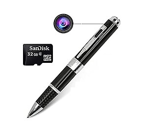 Asleesha Pen Camera Full HD 1080p Security Pen with 32GB SD Card Included, Video and Voice Recording Feature Silver-Black price in India.