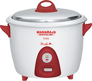 MAHARAJA WHITELINE RC 100 Electric Rice Cooker  (1.8 L, White, Maroon) price in India.