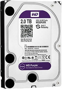 WD Purple Surveillance 2 TB Surveillance Systems Internal Hard Disk Drive (HDD) (WD20PURX)  (Interface: SATA, Form Factor: 3.5 inch) price in India.