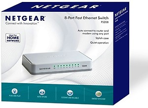 Netgear 8-PORT Fast Ethernet Switch (FS208) price in India.