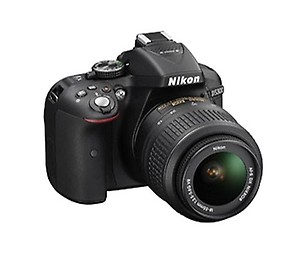Nikon D5300 24.2MP Digital SLR Camera (Black) with 18-140mm VR Kit Lens, Card and Camera Bag price in India.