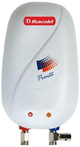 Racold PRONTO NEO Electric Instant Water Heater 3L – Vertical Geyser for Bathrooom, Anti Backflow System, 3 Safety Levels, Rust Proof Body, Faster Heating, with Fire Retardant Cable, White price in India.