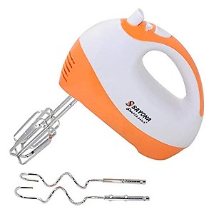 ANKH Heavy Duty Mini Small Kitchen Mixing Machine Electric Egg Beater, 2 Beaters and 2 Dough Hooks with Stainless Steel Blades Can Make Mousses, Creamed Mixtures, 300W price in India.