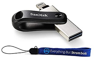 SanDisk iXpand Flash Drive Go 64GB Lightning, USB 3.0 (Type-A) Flash Drive (Auto Back-Up, SDIX60N-064G-GN6NN, Black) price in India.
