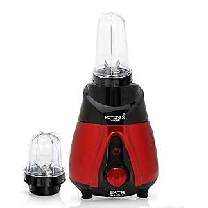 Rotomix 600-watts Mixer Grinder with 2 Bullet Jars (530ML and 350ML) EPMG655, Color BlackRed price in India.