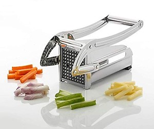 Yasamazing Special Stainless Steel French Fry Cutter with 2 Interchangeable Cutting Blades for Carrots and Cucumbers Stainless Steel Potato chipser Machine for Home Kitchen (Made in India ) price in India.