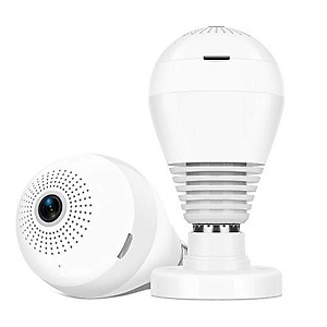 FINICKY-WORLD Wi-Fi 1080p Full HD 360° Viewing Area Bulb Security Camera, White price in India.