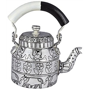 Kaushalam Hand Painted Chai Kettle Colourful Tea Pot Designer Ketli for Chai Coffee Handcrafted Kettle for Decoration Gift Diwali, 750ml price in India.