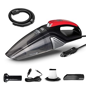 Eureka Forbes car Vac 100 Watts Powerful Suction Vacuum Cleaner with Washable HEPA Filter, 3 Accessories,Compact,Light Weight & Easy to use (Black and Red) price in India.