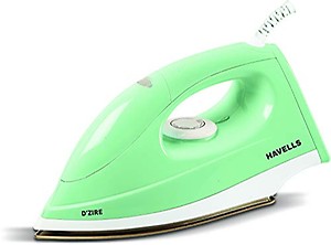 Havells Plastic and Aluminium D'Zire 1000 Watts Dry Iron With American Heritage Sole Plate, Aerodynamic Design, Easy Grip Temperature Knob & 2 Years Warranty. (Mint) price in India.