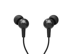 JBL C100SI Wired In Ear Headphones with Mic, JBL Pure Bass Sound, One Button Multi-function Remote, Angled Buds for Comfort fit (Black) price in India.