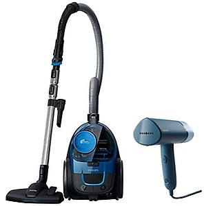 PHILIPS Powerpro Compact Bagless Hepa Filter Vacuum Cleaner for Home with 1900 Watt Motor for Strong Suction Power Blue Handheld Garment Steamer Compact&Foldable Blue, Small, 1 Count, 100ml price in India.