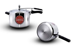 Carnival Pressure Cooker Regular Model [12 LTR ] Pure Virgin Aluminium (Inner Lid) Pressure Cooker |Silver price in India.