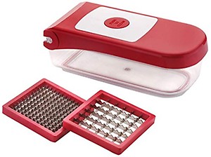 PUHBRHY 12 in 1 Vegetable and Fruit Chipser, Chopper, Slicer, Grater, Dicer, Peeler, Cutter for Home Kitchen (Red) (Red) price in India.
