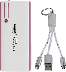Orbatt 10000 mAh Power Bank(Silver, White, Pink, Lithium-ion, for Mobile, Laptop) price in India.
