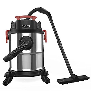 Lifelong Aspire ZX Wet & Dry Vacuum Cleaner, 1200 Watts, 16 kPa Suction Power, 21 litres Tank Capacity for Home Use, Blower Function, Washable 3L Dust Bag, Stainless Steel Body (Black/Red/Steel) price in India.