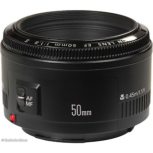 Canon Eos Ef 50Mm F/1.8 Ii Prime Lens for DSLR Camera - Black price in India.