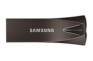 SAMSUNG BAR Plus 3.1 USB Flash Drive, 64GB, 400MB/s, Rugged Metal Casing, Storage Expansion for Photos, Videos, Music, Files, MUF-64BE4/APC, Titan Grey price in India.
