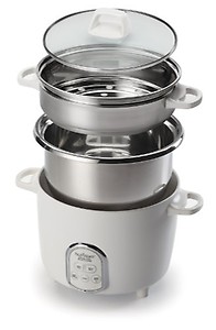 Aroma Housewares NutriWare 14-Cup (Cooked) Digital Rice Cooker and Food Steamer, White price in India.