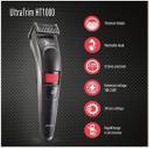 Syska HT1000 Trimmer 60 min Runtime 20 Length Settings  (Black) price in India.