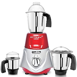 Rotomix 1000-watts Rocket Mixer Grinder with 3 Stainless Steel (Chutney Jar, Liquid Jar and Dry Jar) EPA450, RedSilver price in India.