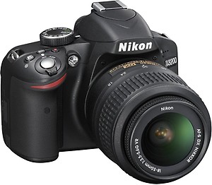 NIKON D3200 DSLR Camera (Body with AF-S DX NIKKOR 18-55mm f/3.5-5.6G VR II Lens)  (Black) price in India.