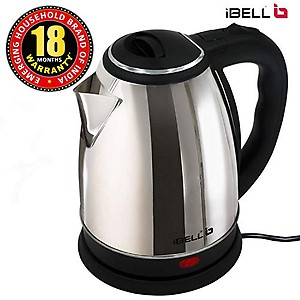 IBELL IBLSEK180M Stainless Steel Electric Kettle, 1.8 liter, 1500 watts, Auto Cut-Off Feature (Silver) price in India.