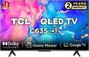 TCL 108 cm (43 inches) 4K Ultra HD Smart QLED Google TV 43C635