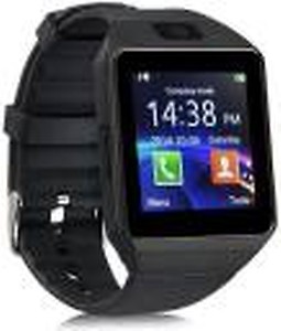 E-LIVE DZ09 4g calling health notifier Smartwatch  (Gold, Black Strap, Free Size) price in .
