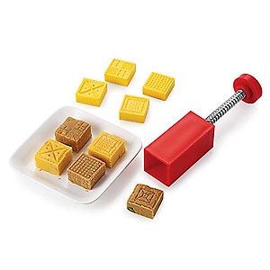 DS Peda/Sweet Fast Stamping/Cutter, Flower Shape, Plastic (Yellow, Square Shape) price in India.